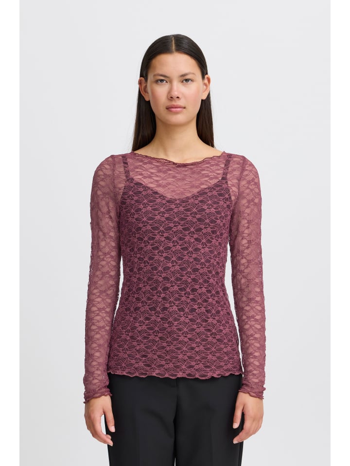 

Лонгслив ICHI Longsleeve IHPERLA LS 20122180 modernes Longsleeve im Stickerei-Look in