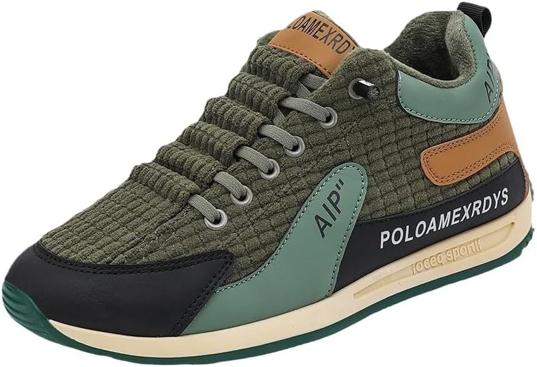 

Мужские спортивные кроссовки из вельвета - теплые и повседневные, дышащие, универсальные, прочные, подходят для повседневной жизни и повседневной носки Fmshi, зеленый