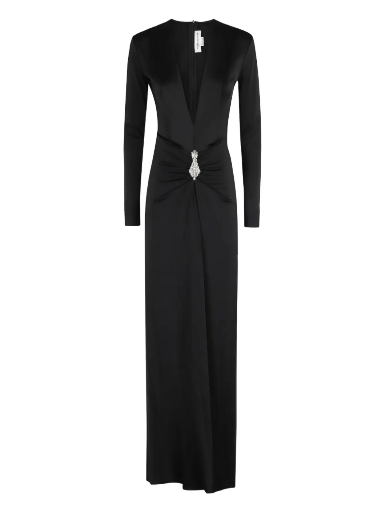 

Платье макси Victoria Beckham с V-образным вырезом, украшенное драгоценными камнями Victoria Victoria Beckham, черный