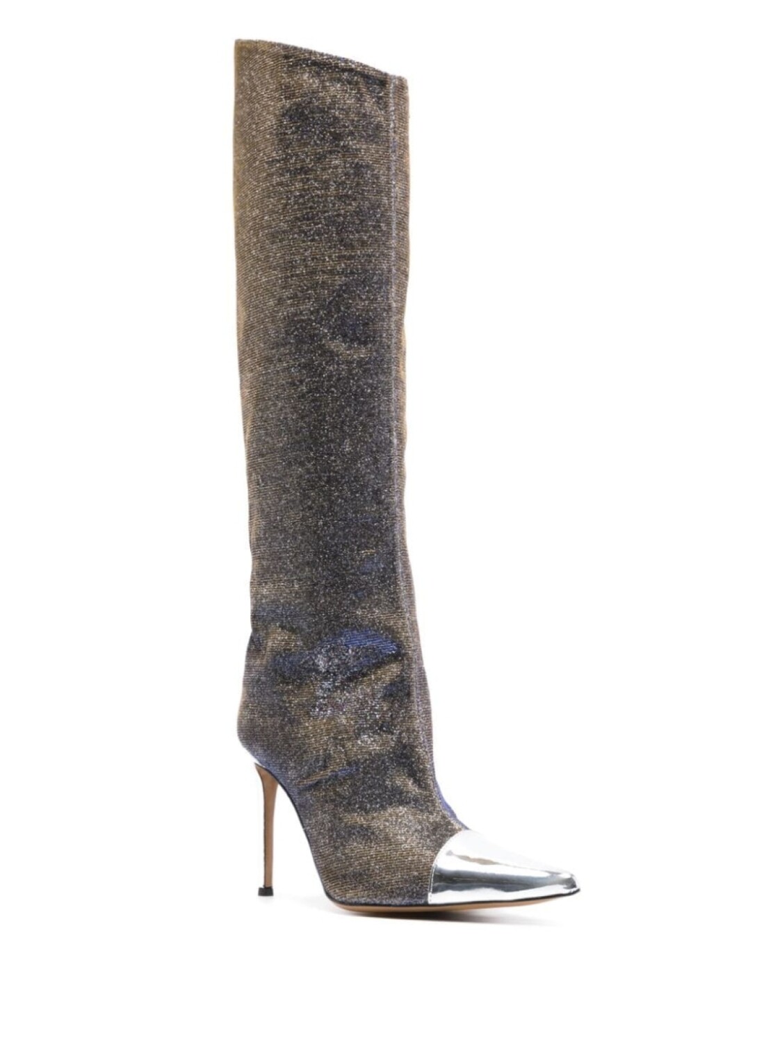 Alexandre Vauthier сапоги Alex 100 с заостренным носком, серебристый — фото 2