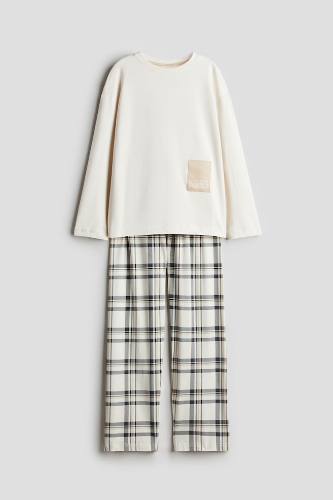 

Пижама из хлопкового трикотажа H&M, белый
