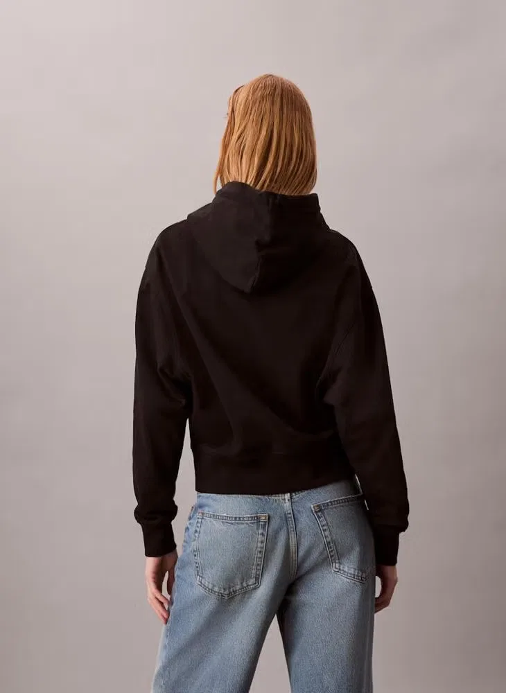 Худи с капюшоном на длинном рукаве Essential Calvin Klein, черный — фото 2