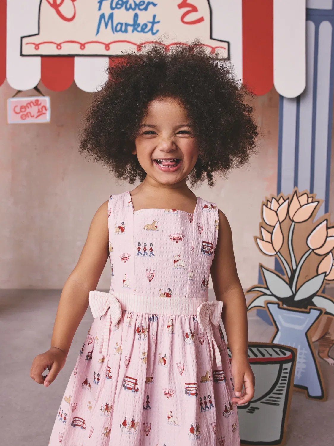 Платье принт Tennis Ditsy, модель Bow Front Prom, бренд Cath Kidston, розовый