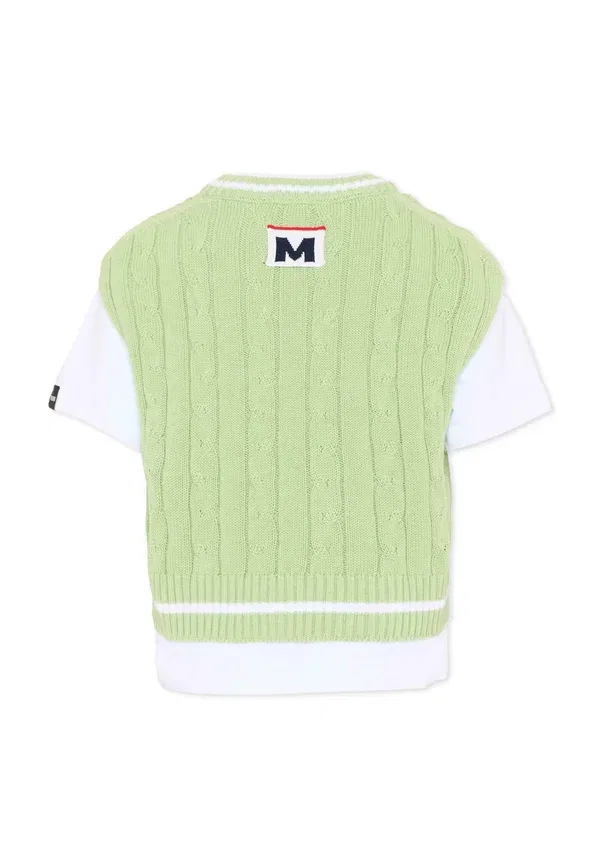 Футболка хлопковая print t-shirt Msgm зеленый — фото 2