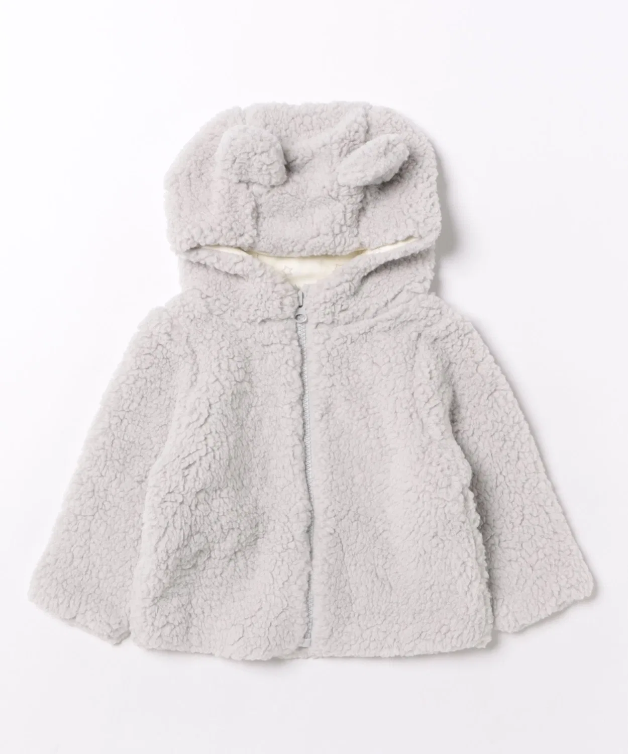 Детский жакет с капюшоном на молнии из флиса Bear Jacket NO WAY, Light Grey