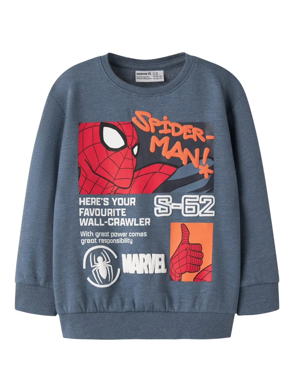 Свитшот с принтом Spiderman Nmmactor Name It, синий