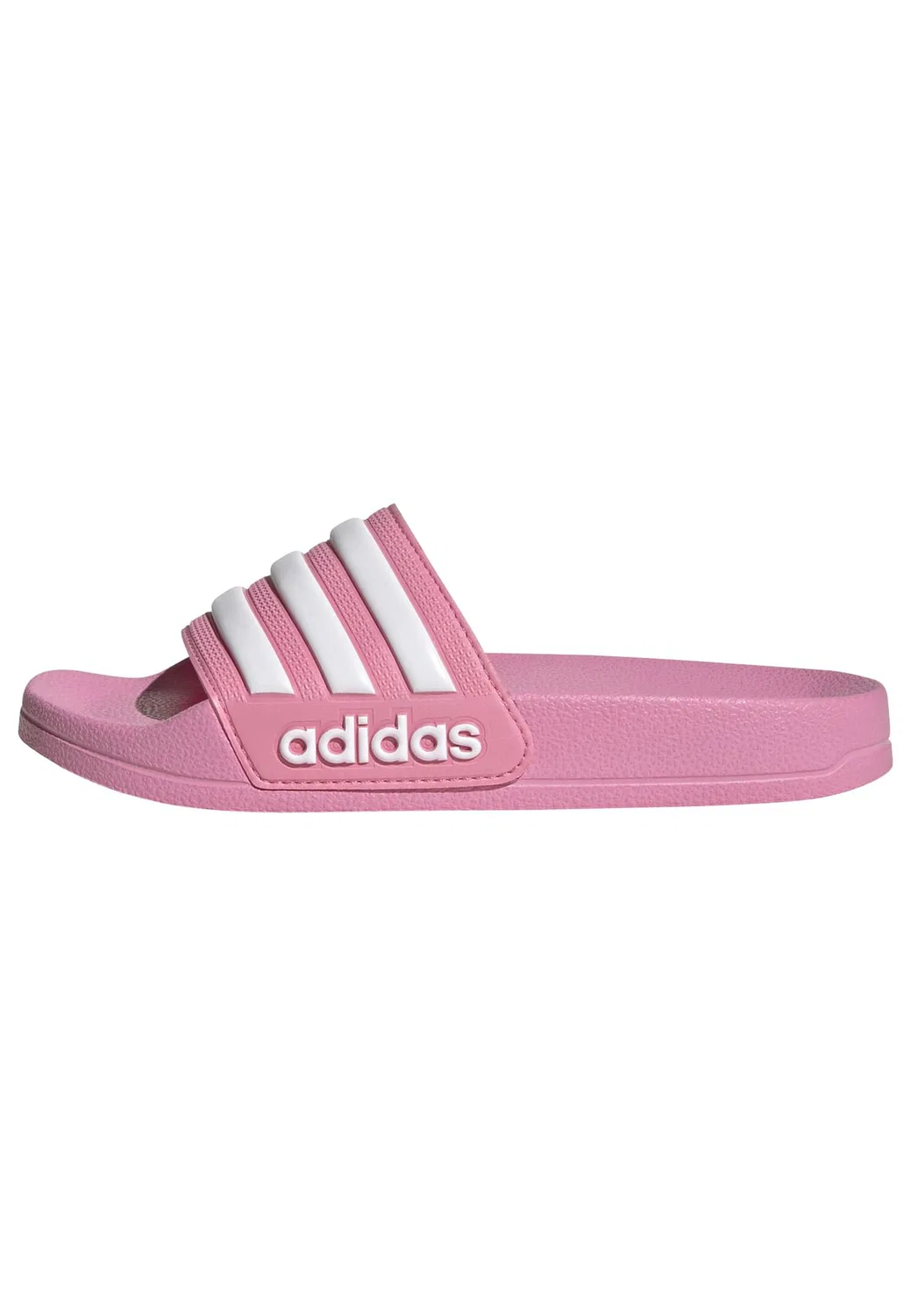 Детские шлепанцы для мальчиков с полосками Adidas Adilette Shower Slides, Bliss Pink Ftwr White Bliss Pink