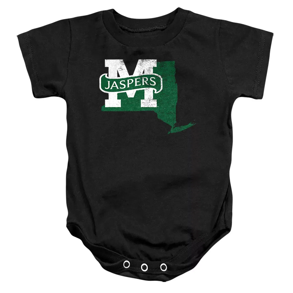 Детский боди-комбинезон с коротким рукавом Manhattan College State Shape NCAA, Black