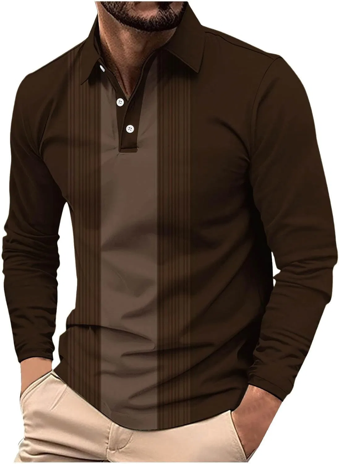 Мужская повседневная футболка с полосками Active Wear Tops, Brown