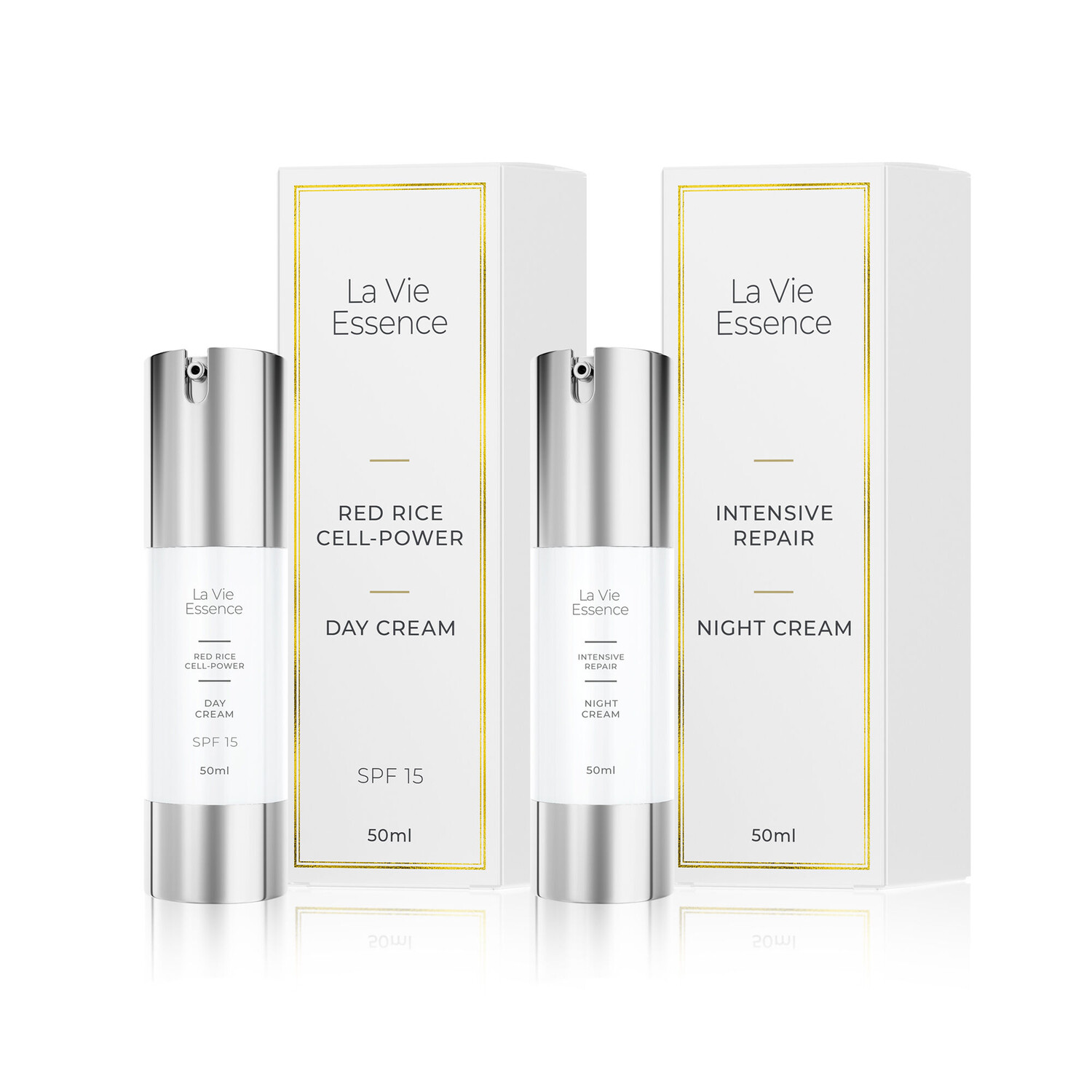 

La Vie Skin набор: дневной крем с SPF15, 50 мл + восстанавливающий ночной крем для лица, 50 мл