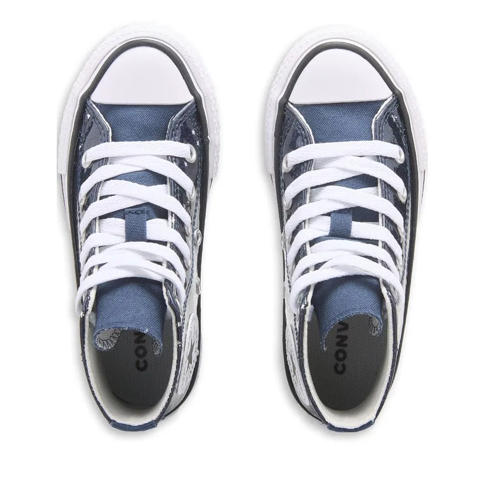 Детские высокие кеды Chuck Taylor All Star Lift Converse, Navy/Sparkle — фото 4