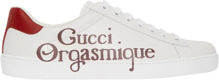 

Кроссовки Gucci New Ace Gucci Orgasmique - White Hibiscus Red, белый