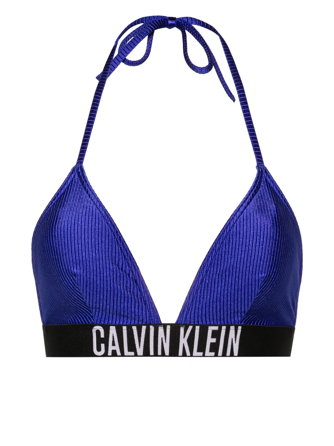 Бикини-топ с треугольными чашечками и логотипом Calvin Klein, синий