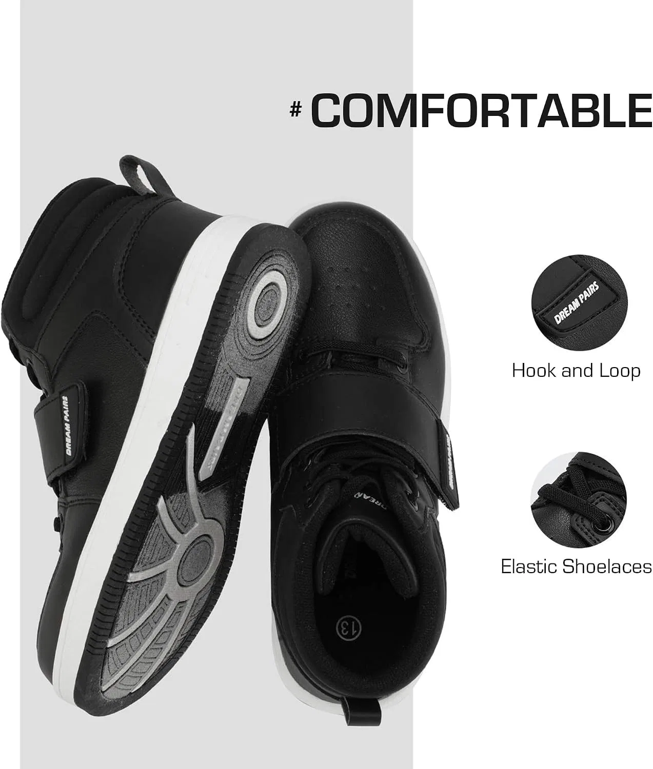 Детские кроссовки высокие LilLegends Skyhigh DREAM PAIRS, Black — фото 3