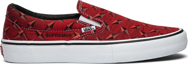 

Кеды Vans Supreme x Classic Slip-On Pro Diamond Plate Red, красный