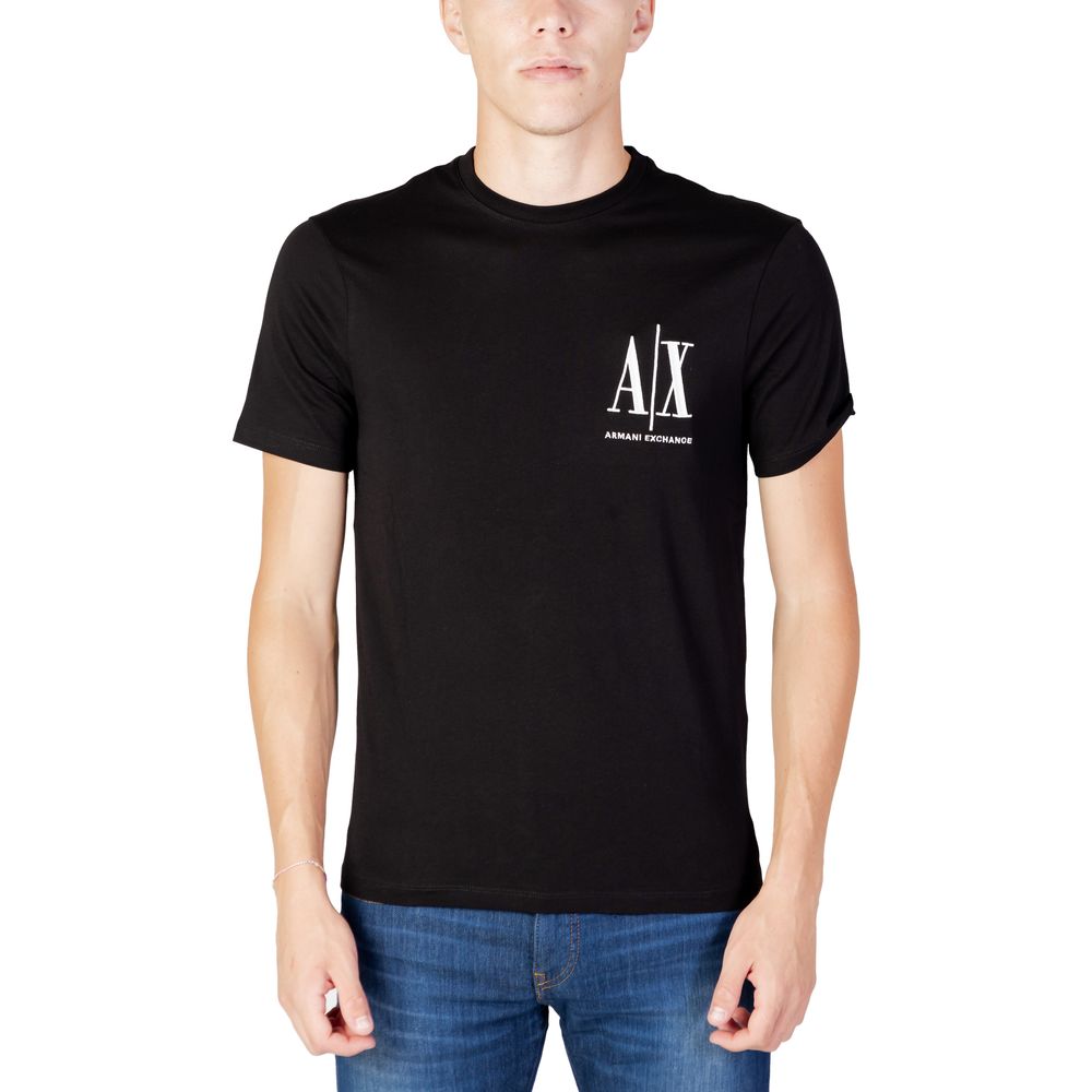 

Черная хлопковая футболка Armani Exchange
