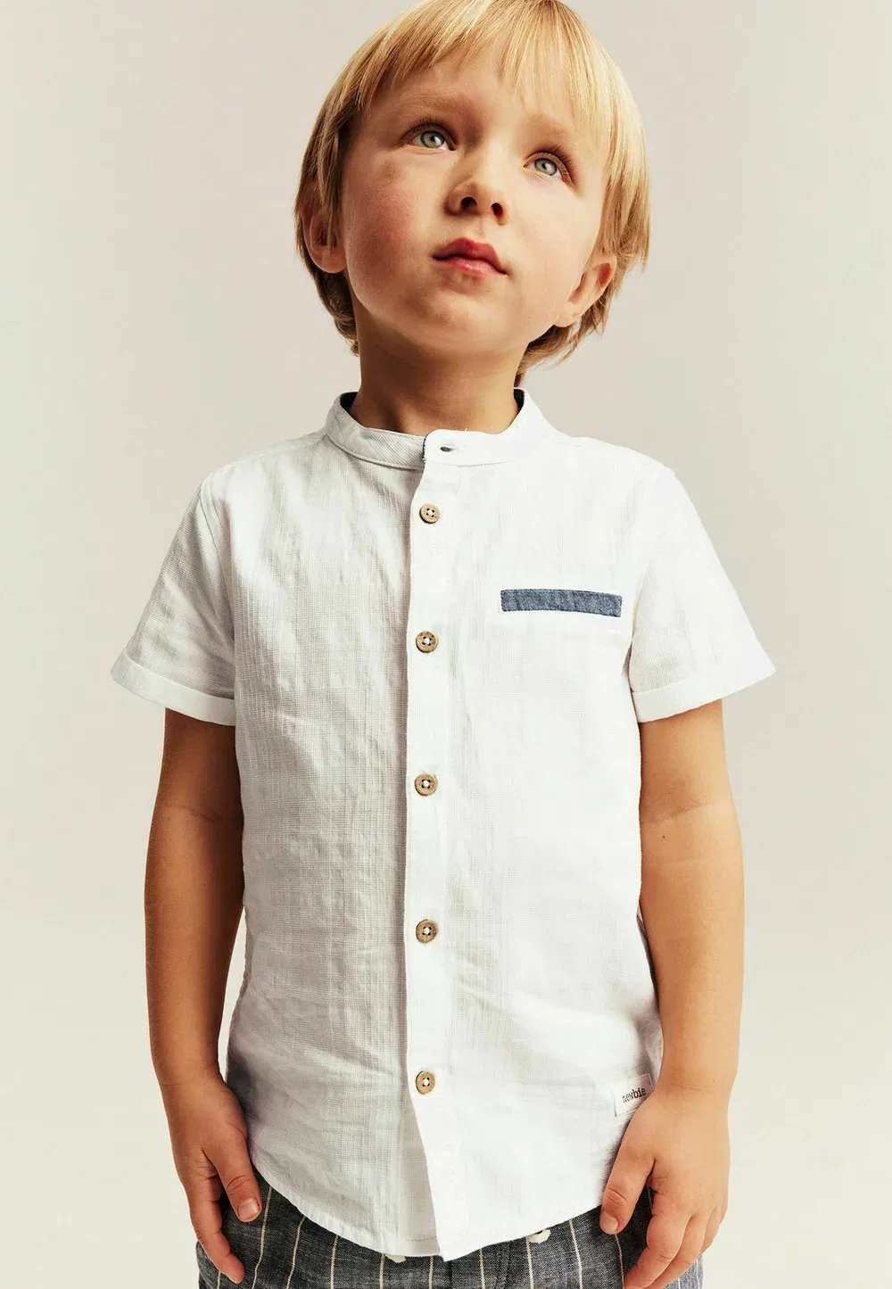 Рубашка с коротким рукавом, тканая, унисекс - рубашка Newbie, Off-White — фото 2
