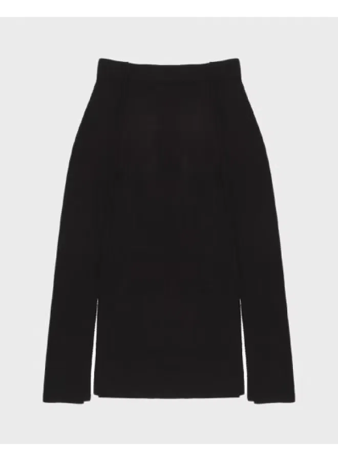 Юбка с разрезом вязаная Zara, черный