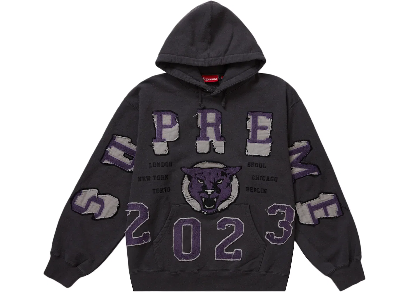 Мужской худи с принтом Supreme Sweatshirt, Washed Black