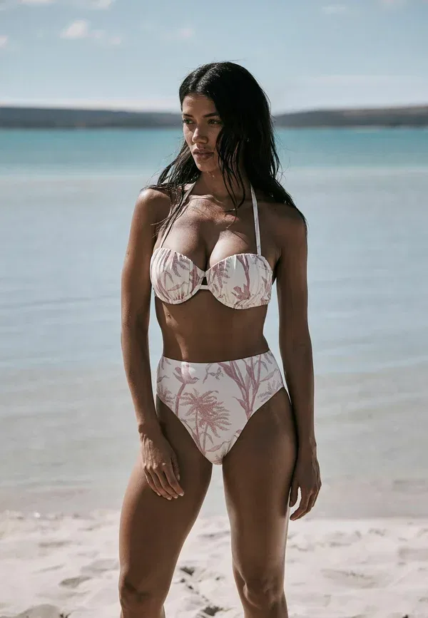 Бикини-трусы с принтом High waist fit Next, Cream Pink Floral, розовый — фото 4