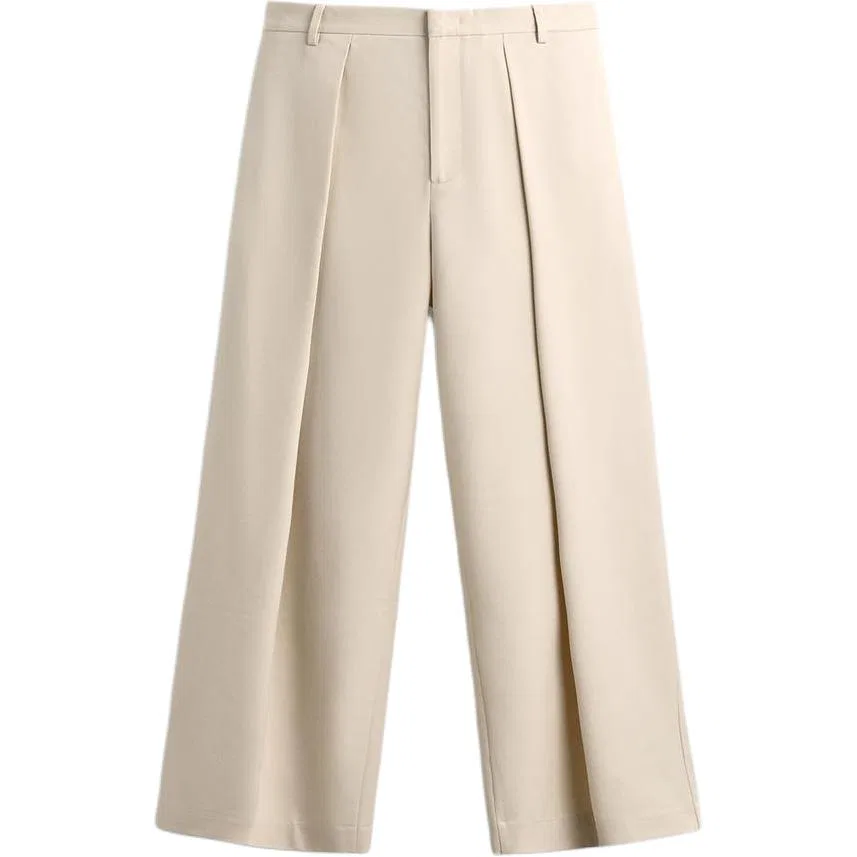 Мужские широкие брюки свободного кроя Beige ZARA, Бежевый