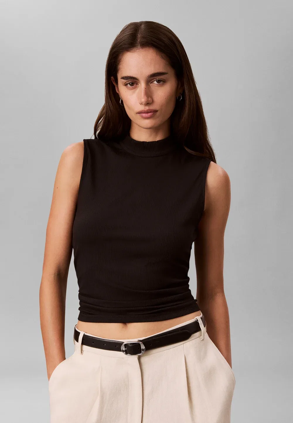 Топ с высоким воротником Calvin Klein, Black