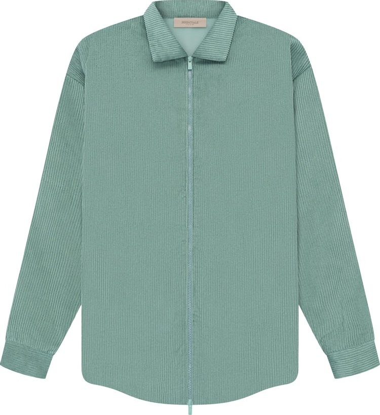 

Рубашка Fear of God Essentials Corduroy Shirt Jacket 'Sycamore', зеленый