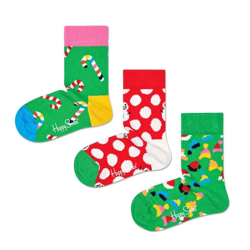 Носки Holiday Gift 3 пары Happy Socks, зеленый