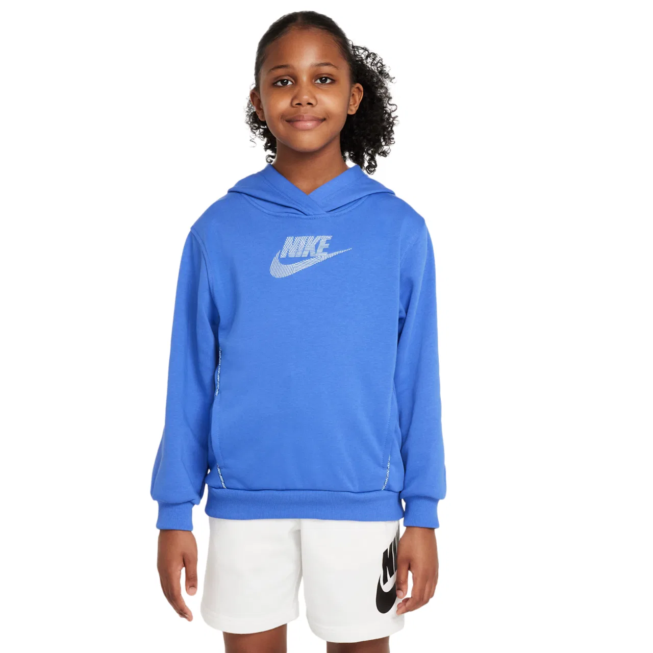 Худи для мальчиков French Terry Nike, цвет Comet Blue/Aluminum