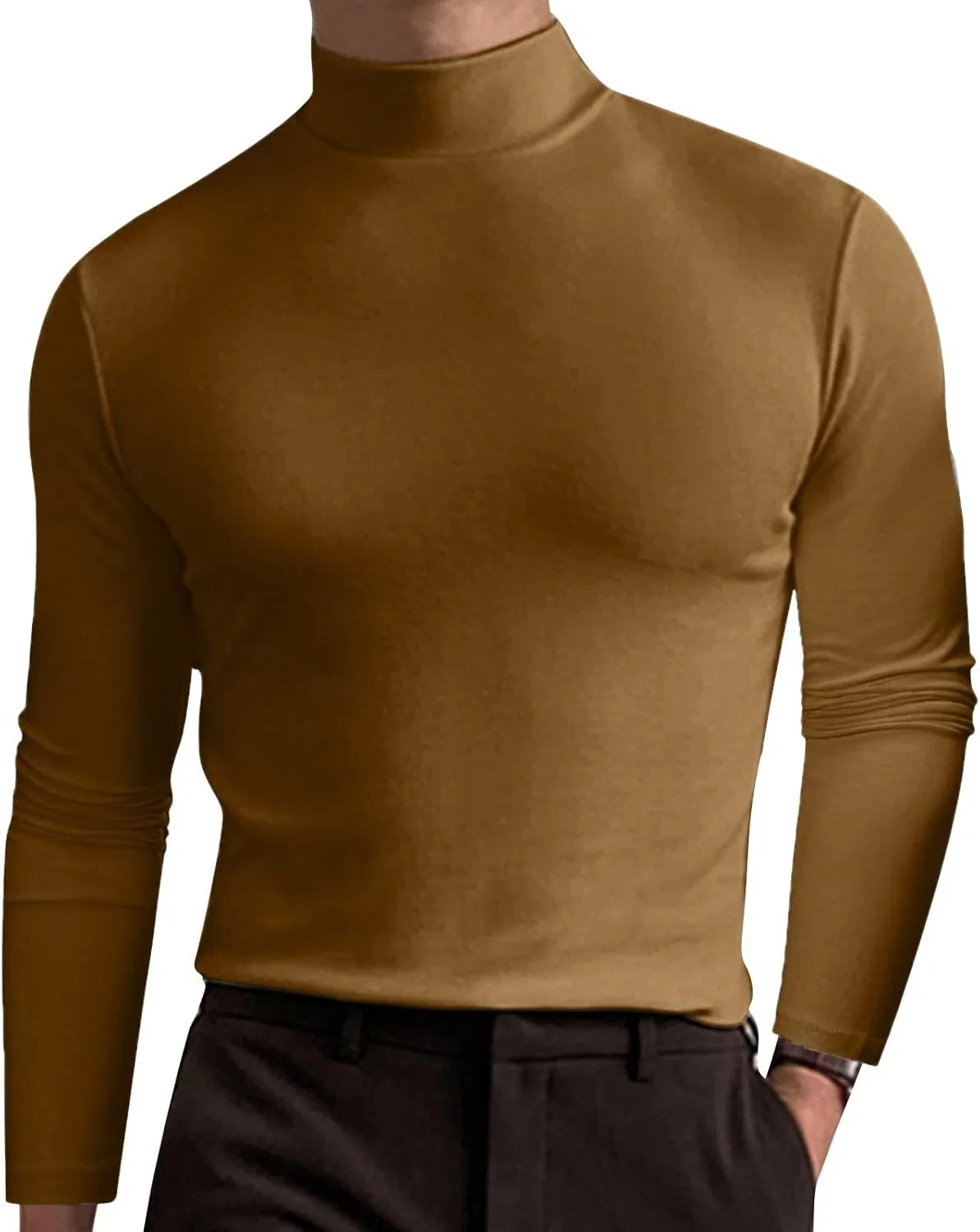 Мужская водолазка с длинным рукавом Solid, Brown