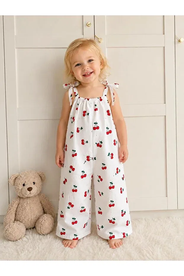 Детский комбинезон для девочек с принтом Moda Lina Baby, White