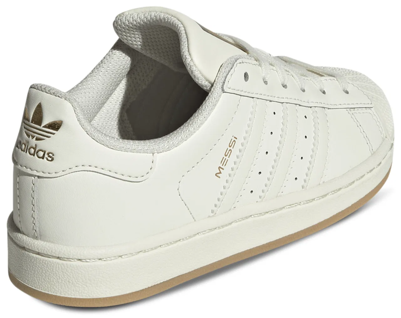 Кроссовки для мальчиков Superstar Messi Adidas, цвет Ivory/Ivory/Gold Metallic — фото 3