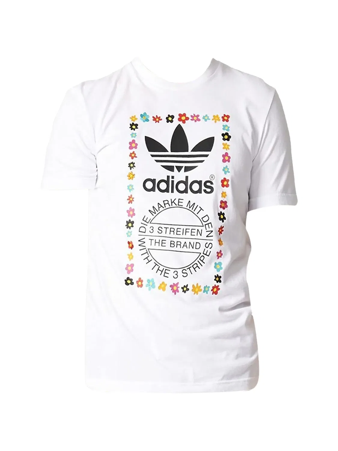 Футболка с цветочным логотипом Adidas, белый