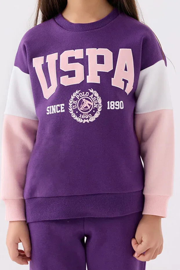 Детский спортивный костюм для девочек хлопковый U.S. Polo Assn., Purple — фото 4