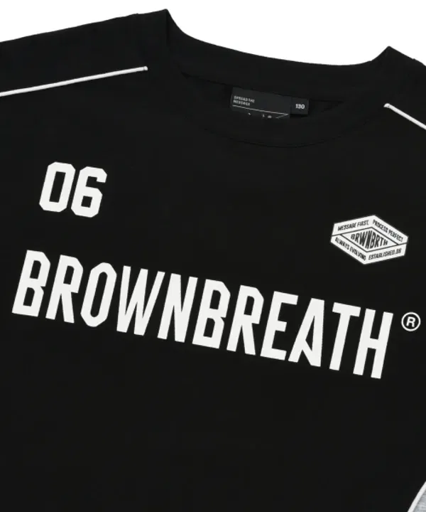Футболка детская с быстросохнущей тканью, Kids quick drying block tee, Brownbreath Kids, черный — фото 4