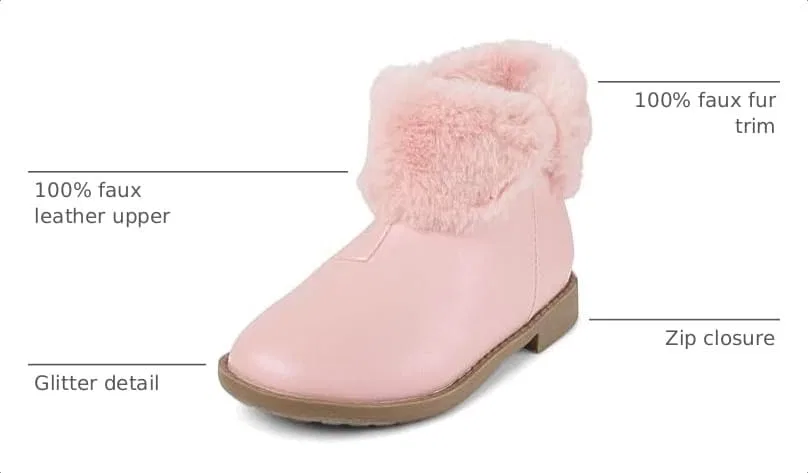 Детские ботинки для девочек с коротким голенищем Gymboree, Pink Faux Fur — фото 3