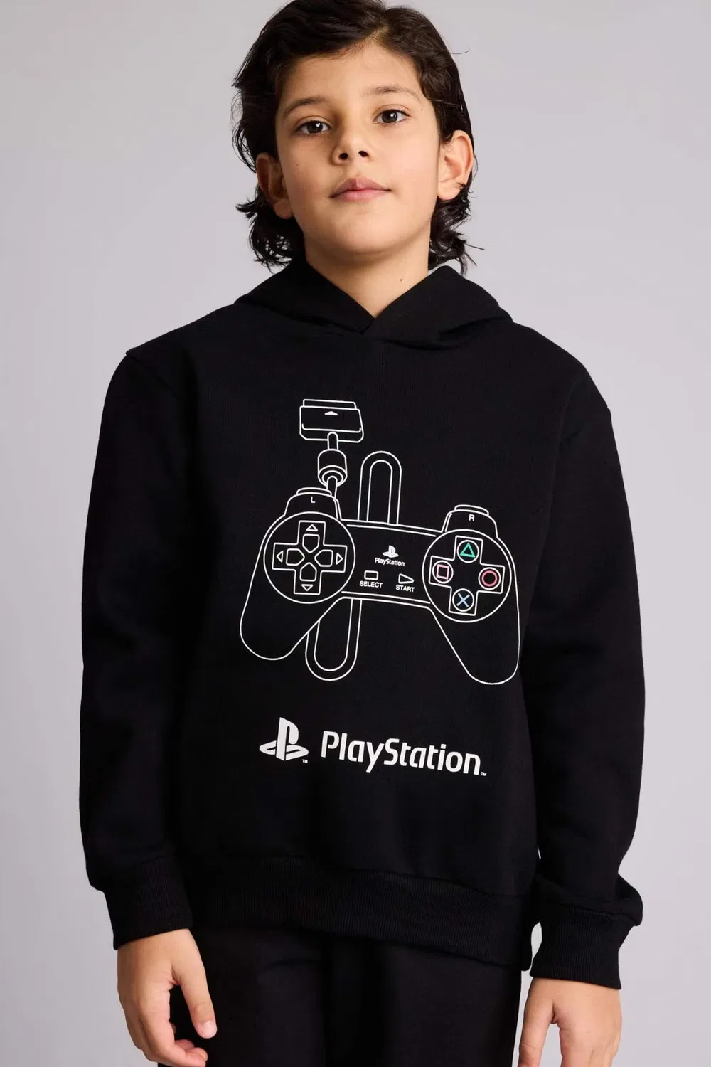 Свитшот с капюшоном и принтом Playstation Defacto, черный — фото 3