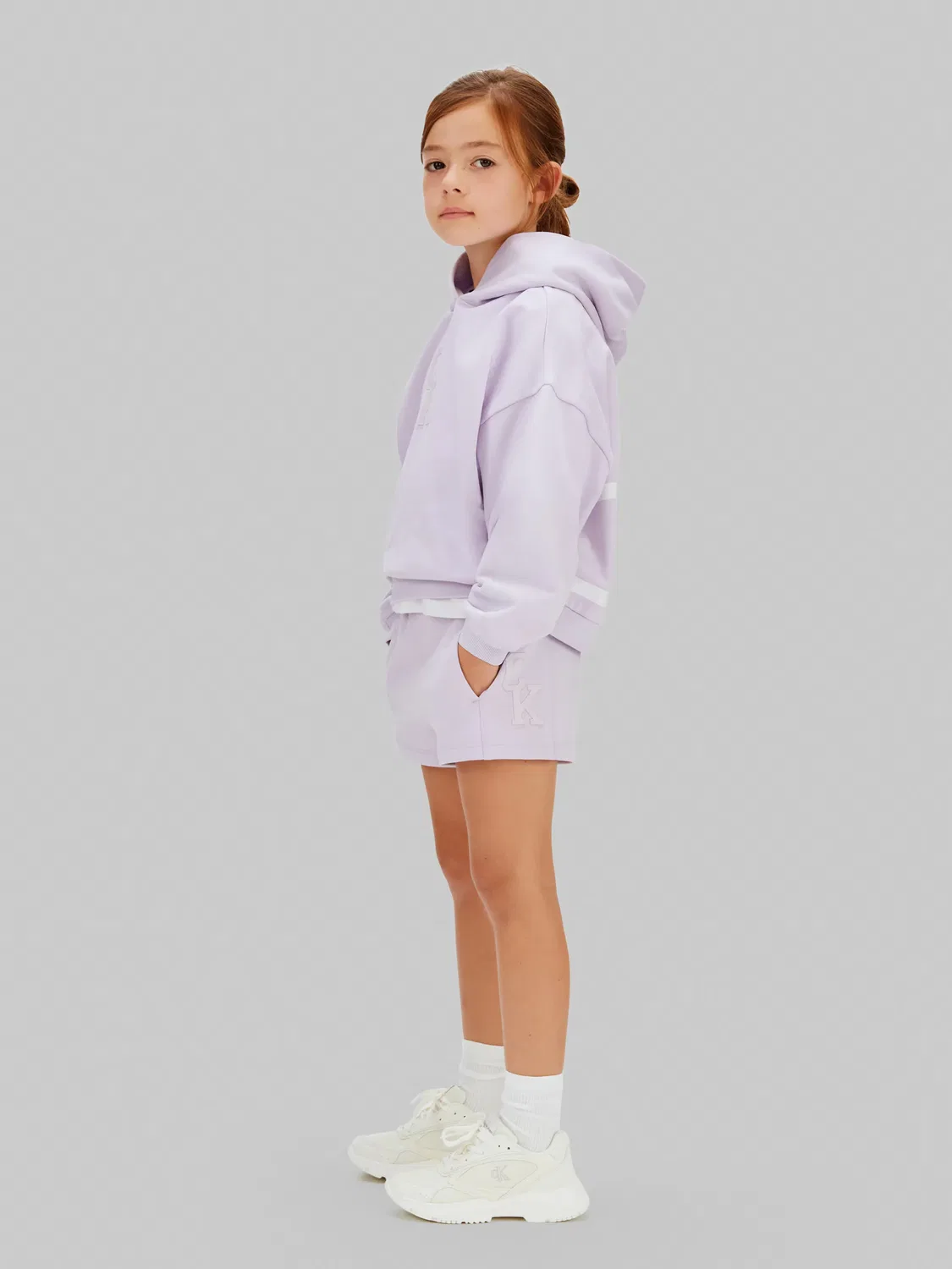 Детские шорты для девочек из футера Calvin Klein, Morado — фото 4