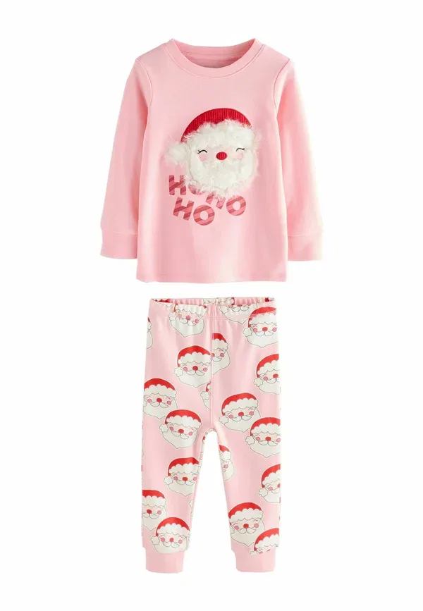 Комплект пижамы 100% хлопок pyjama set Next Pink Santa, розовый