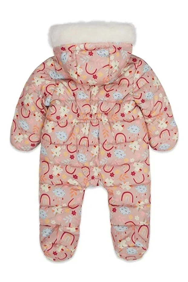 Детское зимнее пальто для девочек на молнии с капюшоном Next Baby, Pink — фото 2