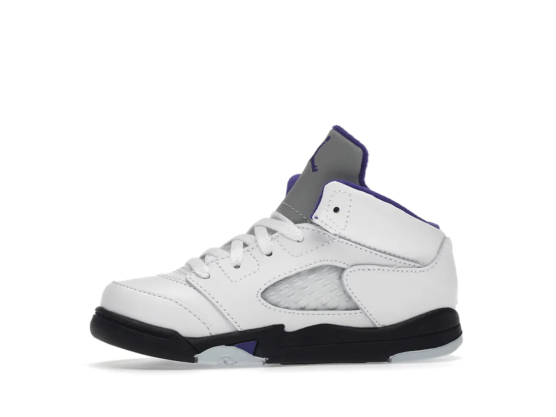 Детские кроссовки с принтом Jordan 5 Retro Jordan, White/Dark Concord-Black — фото 3
