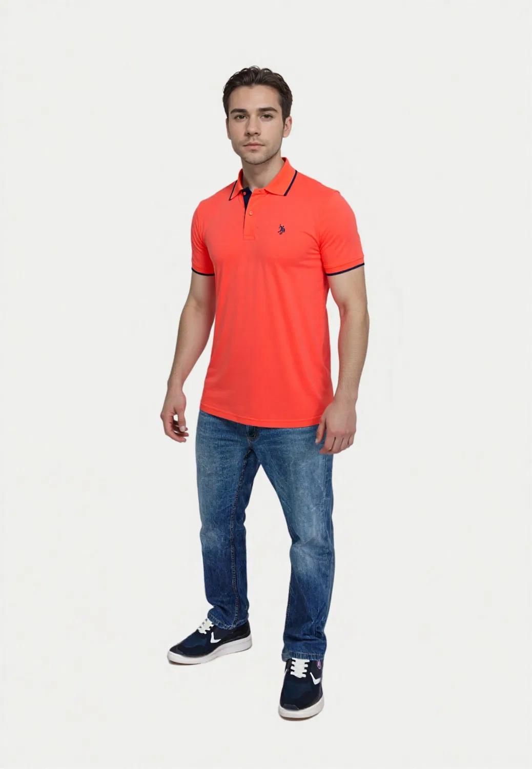 Поло с коротким рукавом U.S. Polo Assn., коралловый