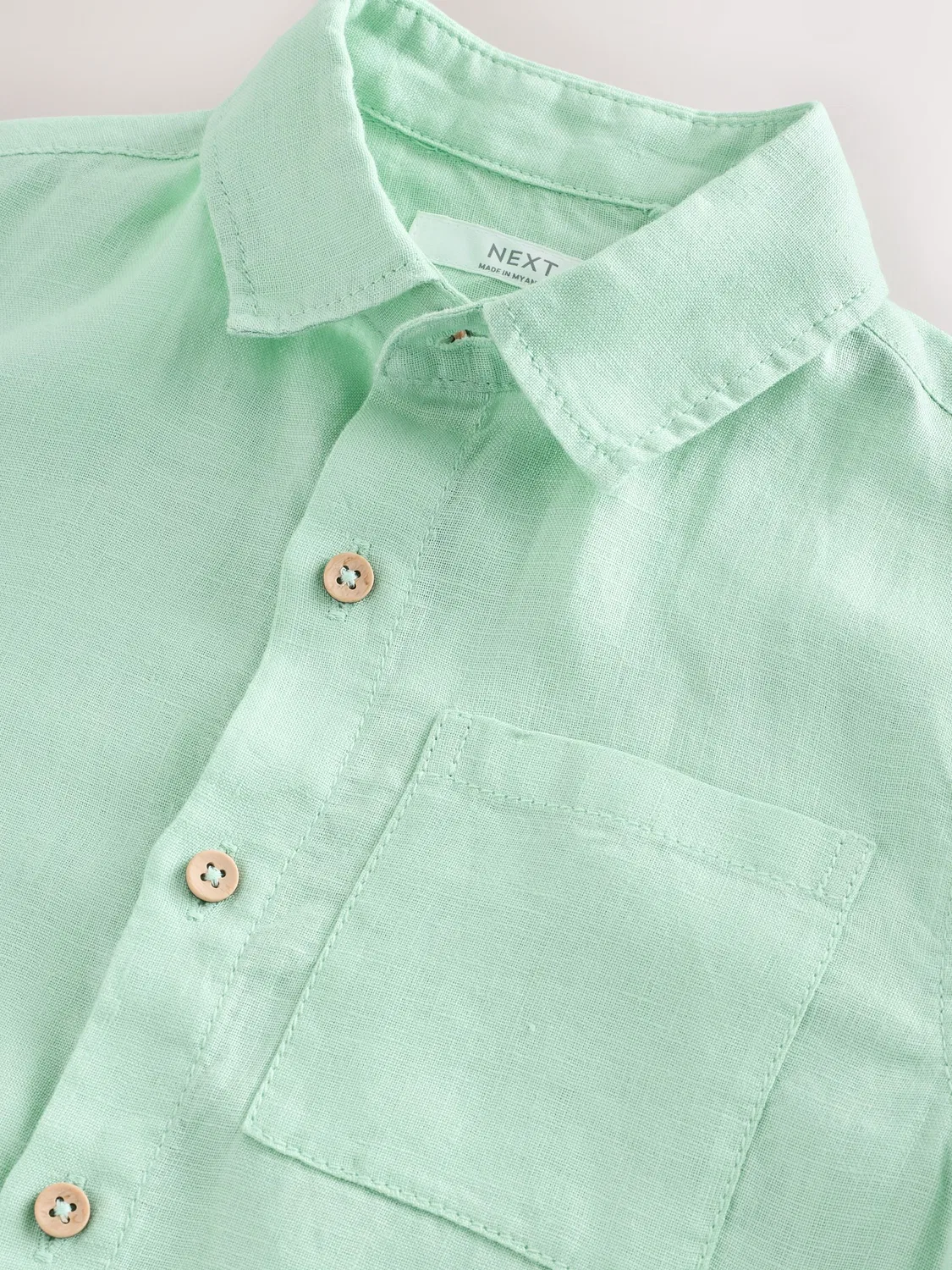 Рубашка с длинным рукавом из льна, Light Green Next — фото 3