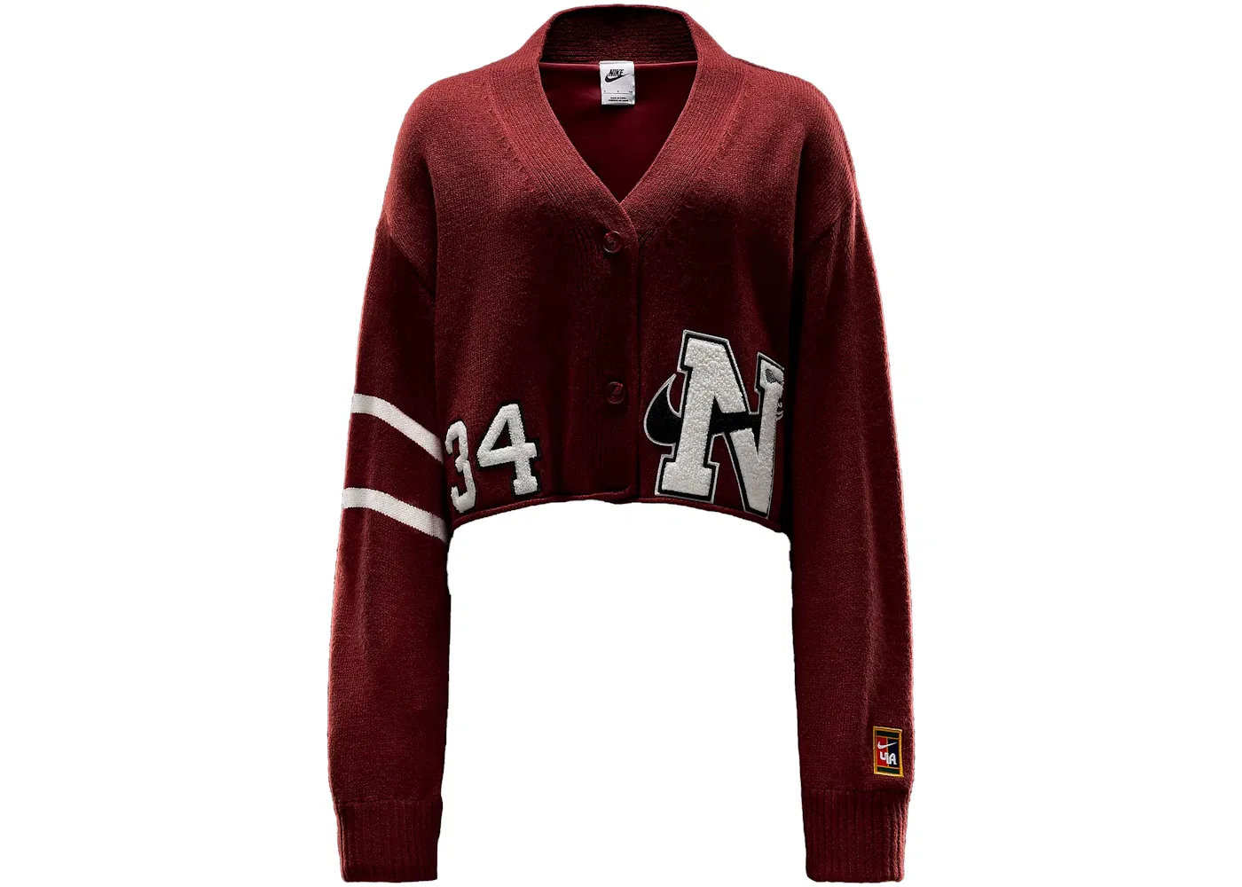 Женский кардиган с длинным рукавом Nike Cardigan, Dark Team Red/Phantom