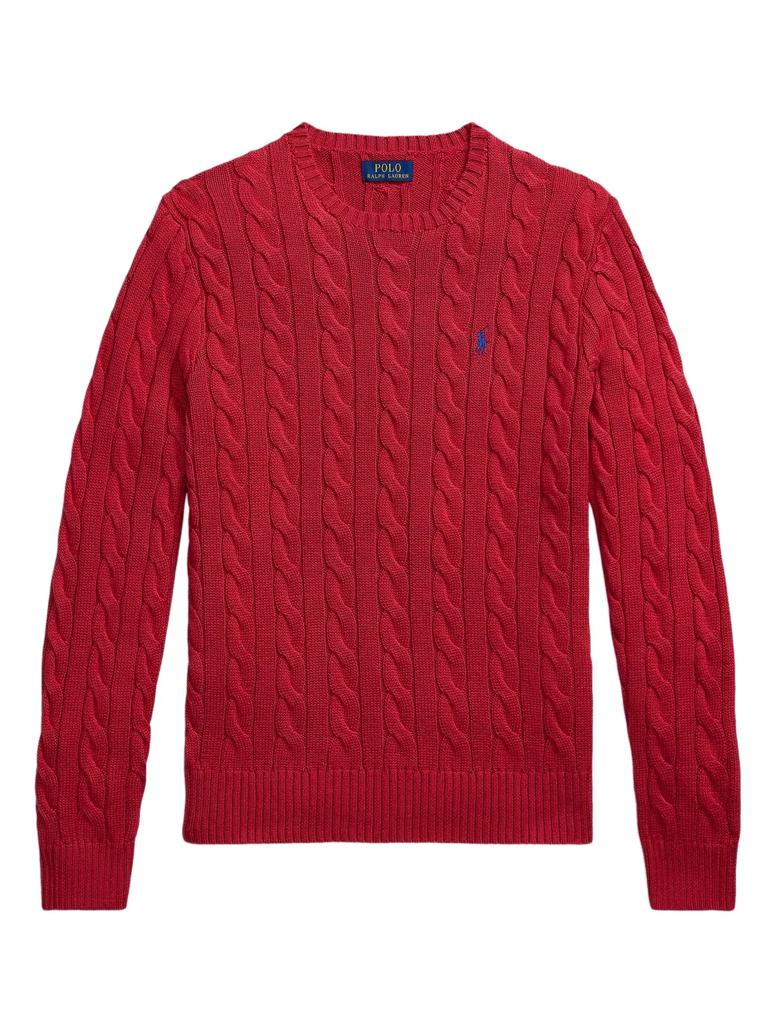 Связаный спицами хлопковый свитер Polo Ralph Lauren, красный