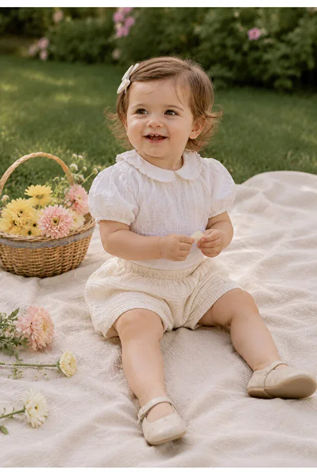Детские шорты для мальчиков хлопковые L L Louiou Baby Gifts, Nude Color — фото 2
