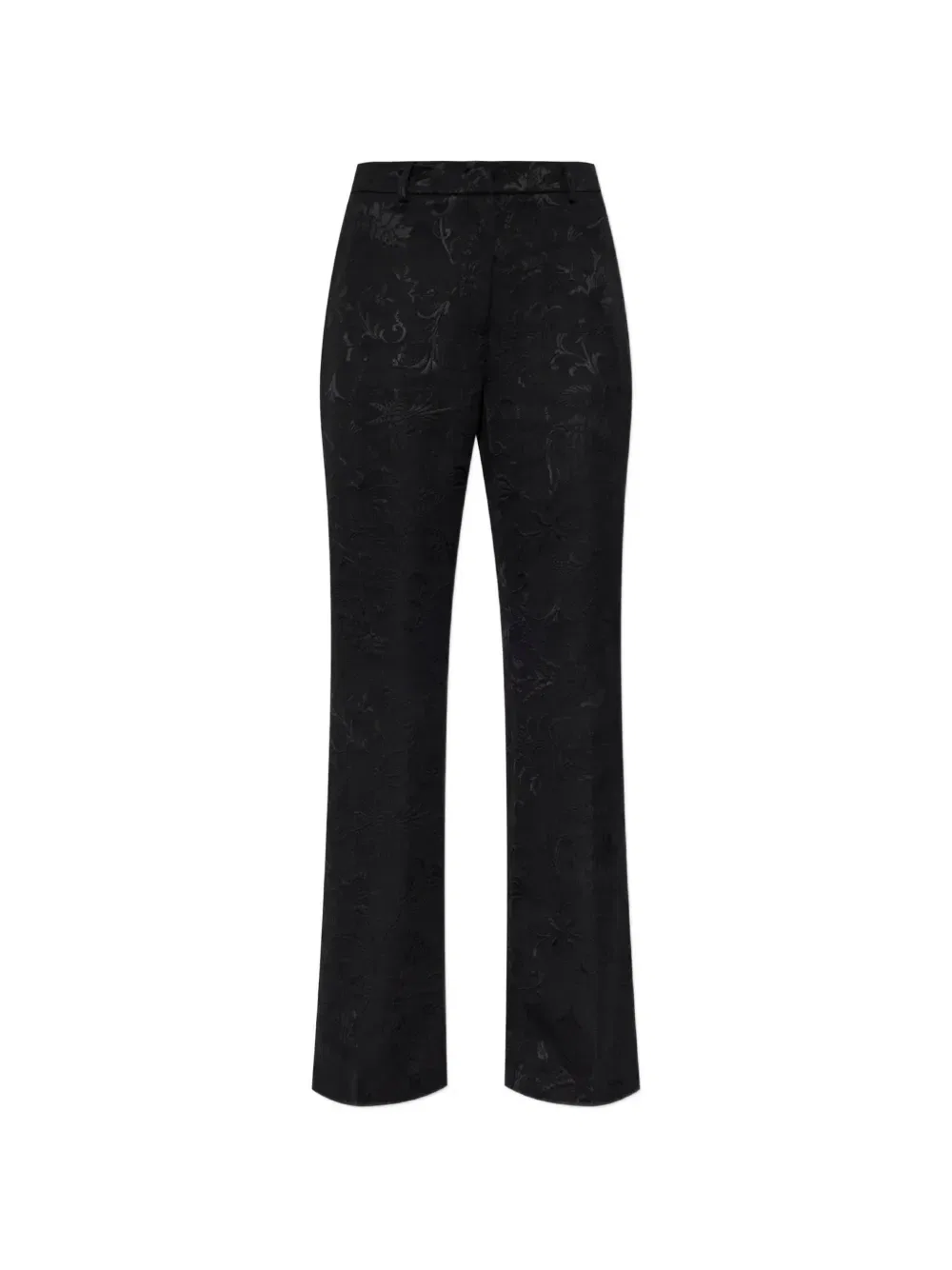 Брюки клеш с цветочным жаккардовым узором Etro, черный
