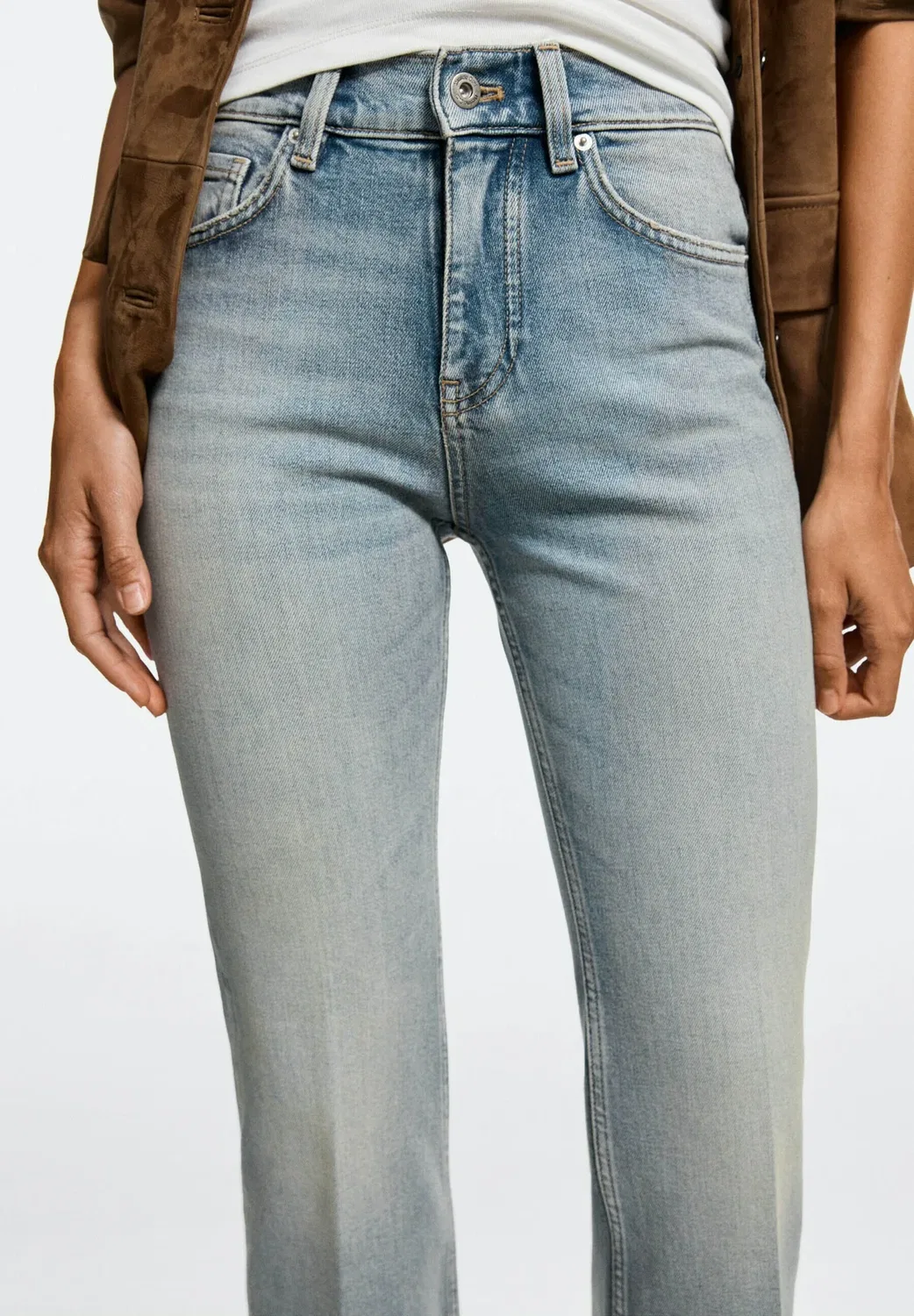 Расклешенные джинсы Massimo Dutti, Blue Denim — фото 4