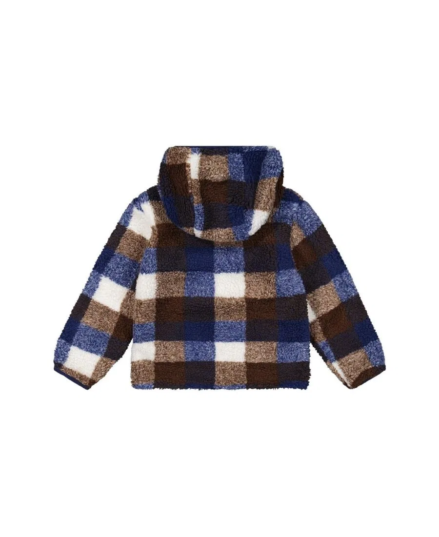Детская куртка-перевертыш с капюшоном, модель Transition and Mid-Season Outerwear Deux par Deux, Dark Blue And Brown — фото 4