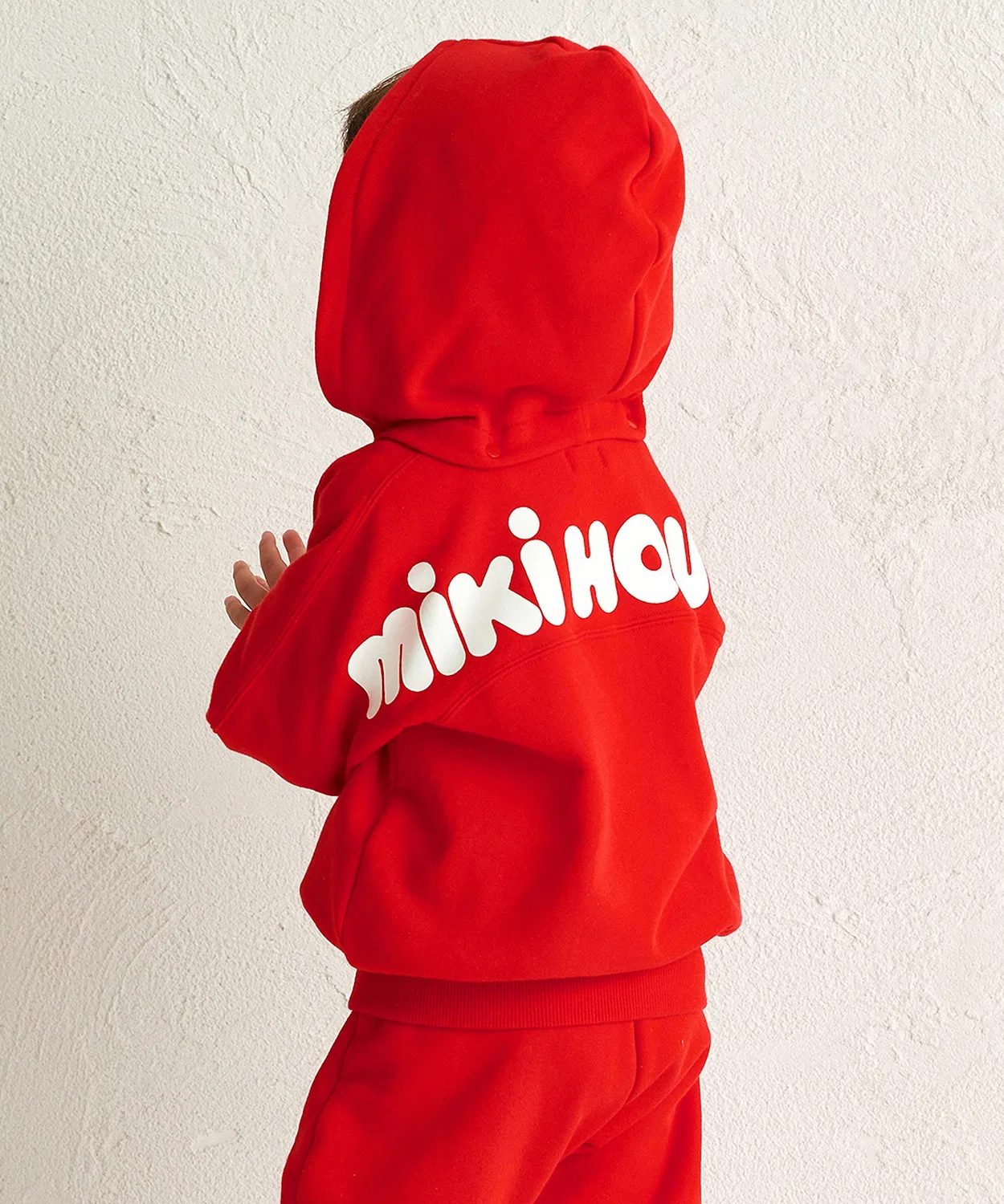 Детский худи с длинным рукавом с принтом MIKI HOUSE, Red